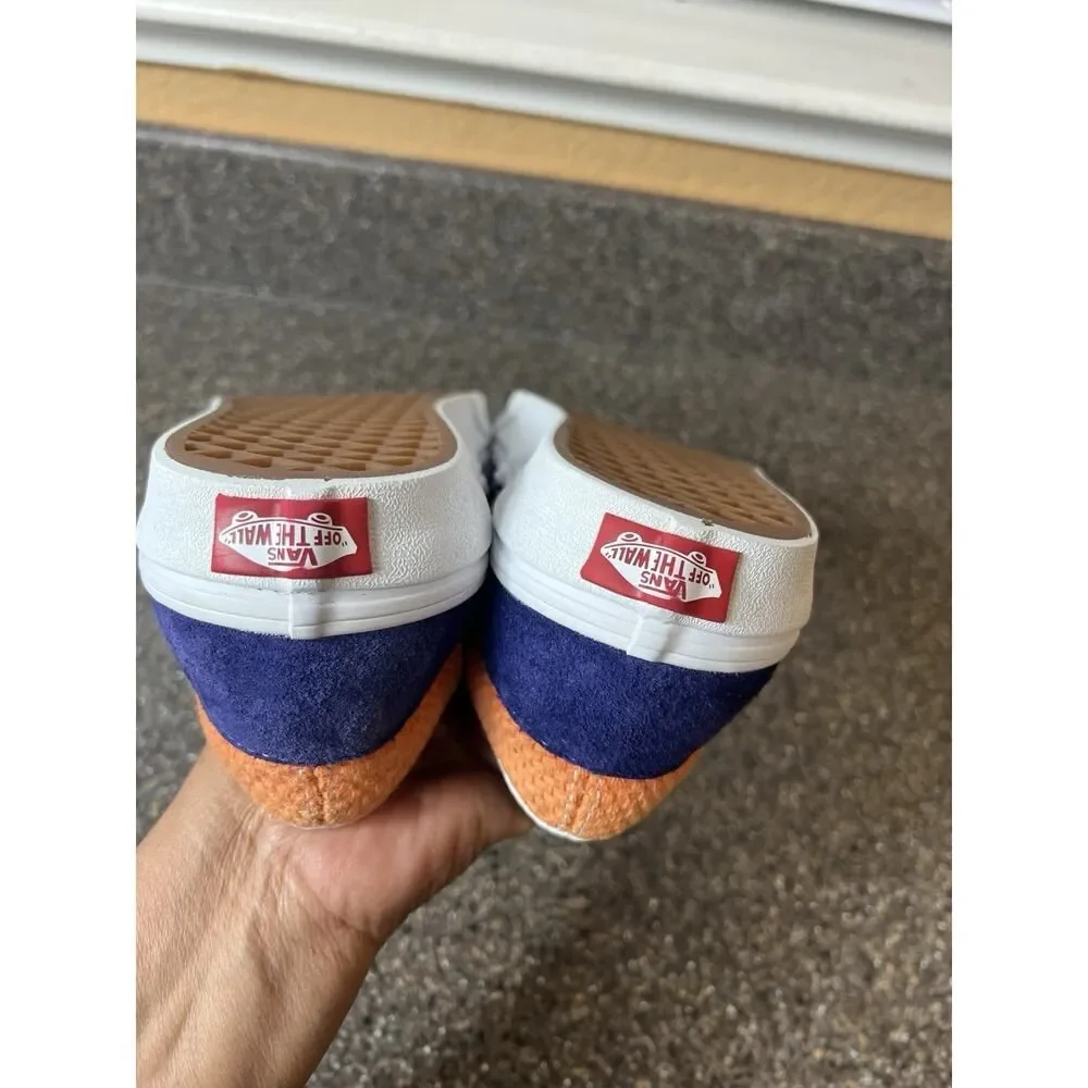 Vans Classic Slip On Skater Shoes Purple/Orange Suede Women's 9.5 Sneaker Mens 8